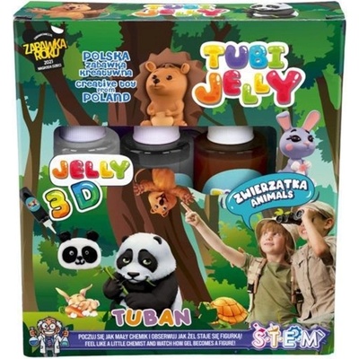 TUBAN Комплект за 3D гел фигури Tuban - Tubi Jelly, животинки, 3 цвята (TU3320)