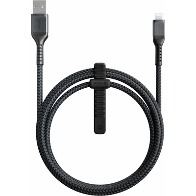 Nomad Здрав кабел с въжена оплетка за устройства с Lightning порт (150 см) - Nomad Rugged USB-A to Lightning Cable (черен) (NM01911B00)