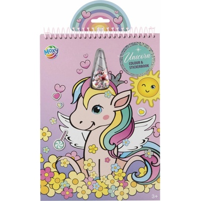 Grafix omalovánková kniha se samolepkami A4 unicorn