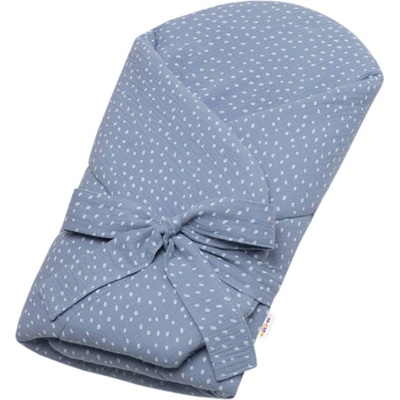 Baby Nellys Mušelinová zavinovačka s výztuží na zavazování DOTS jeans