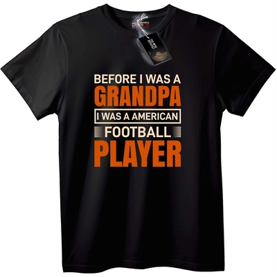 NOONEBRAND Тениска Дядо Играч на Американски Футбол - 2XL, Black