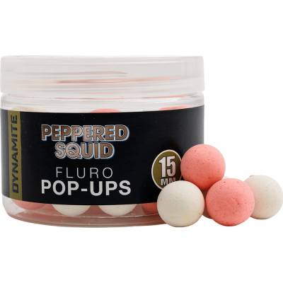 Dynamite Baits Boilies Pop-Up Fluro 100 ml / 15 mm - Peppered Squid
