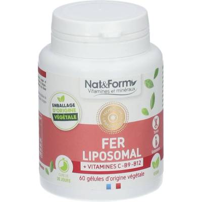 Nat&Form Желязо с витамин С, В12 и фолиева киселина, 60 капсули, Nat&Form (025058 (FERLIPO_6))