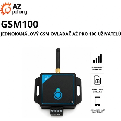 GSM100 - GSM ovladač s 1 výstupem až pro 100 uživatelů