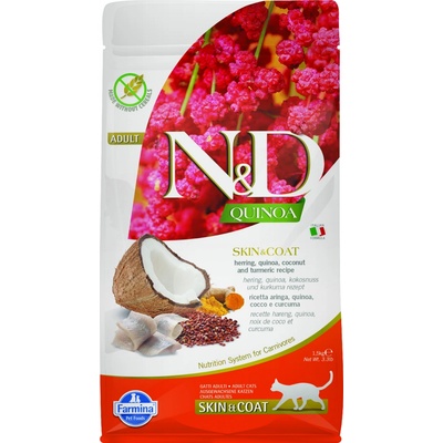 N&D GF Quinoa CAT Skin&Coat Herring & Coconut 1,5 kg