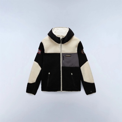 Napapijri Мъжко поларено горнище с цип Napapijri Yupik Full Zip Fleece Hoodie Mens - Black/Beige