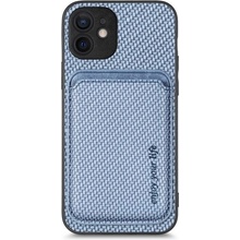 FixPremium Carbon s MagSafe Wallet iPhone 12 mini modré