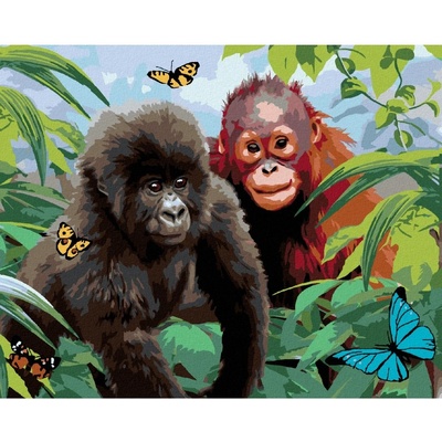 Zuty Malování podle čísel ORANGUTAN A MALÁ GORILA HOWARD ROBINSON