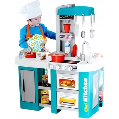 iMex Toys Velká dětská kuchyňka s tekoucí vodou a lednicí tyrkysová – Hledejceny.cz