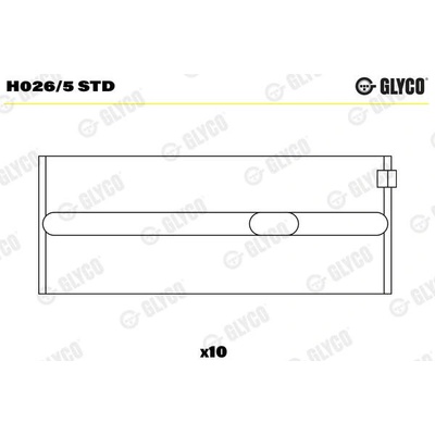 Hlavní ložiska klikového hřídele GLYCO H026/5 STD