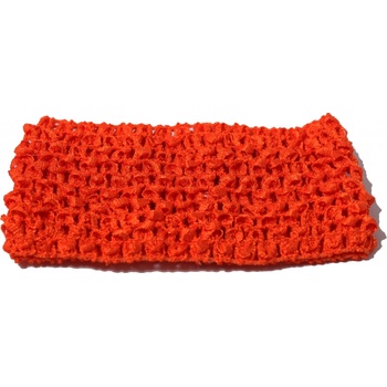 Elastická čelenka síťovaná široká pestré barvy oranžová