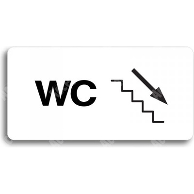 ACCEPT Piktogram WC VPRAVO DOLŮ - bílá tabulka - černý tisk bez rámečku