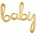 Amscan Фолиев балон надпис "baby" златен
