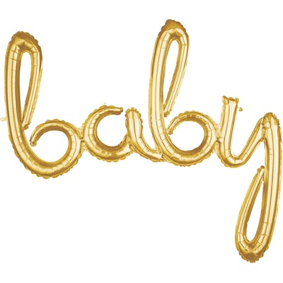 Amscan Фолиев балон надпис "baby" златен