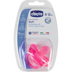 Chicco Силиконова залъгалка Chicco - Physio Soft, Момиче, 6-16 m (N0312)