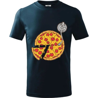Pizza DJ tričko detské tmavomodrá