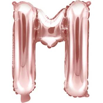 Image 1 of PartyDeco Балон от фолио Mini - Буква М 35см розово златен