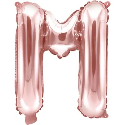 PartyDeco Балон от фолио Mini - Буква М 35см розово златен