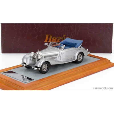 Ilario model Mercedes benz 540k Sn154157 Sindelfingen Cabriolet A Open 1937 Stříbrná Modrá 1:43
