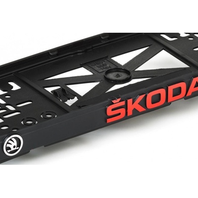 Podložka pod SPZ ŠKODA červená (2ks) – Zboží Mobilmania