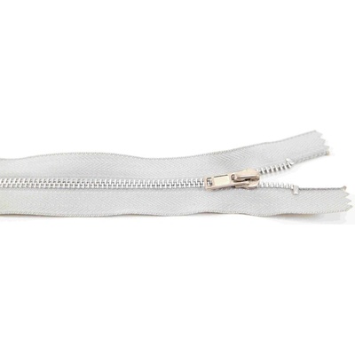 Nedeliteľný kovový strieborný zips č.3 viac farieb - dĺžka (16 - 20 cm) 18 cm Svetlo šedá