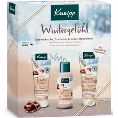 Kneipp Winter Feeling Capuacu Nut & Vanilla pěna do koupele Winter Feeling 100 ml + krém na ruce Winter Feeling 75 ml + sprchový gél Winter Feeling 75 ml