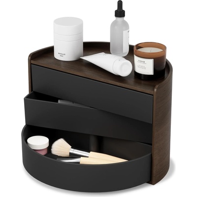 Umbra hk ltd (Канада) Кутия за бижута и аксесоари umbra moona - цвят черен с дървесен орехов фладер (umbra 1014748-048)