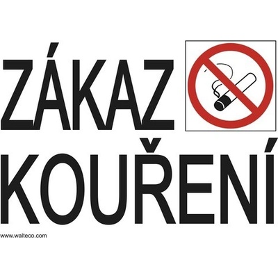 Samolepka "Zákaz kouření" 210x148 mm, 5 cm písmo