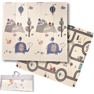 KIK Vzdělávací skládací pěnová podložka 179×198 cm, oboustranná Street/Les (pro děti) – Sleviste.cz