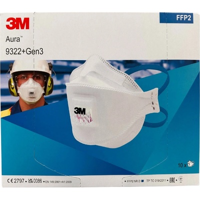 3M 9322+Gen3 Filtrační polomaska Aura Gen3, FFP2, s ventilkem 10 ks