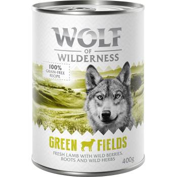 Wolf of Wilderness 1x400г Green Fields Wolf of Wilderness, консервирана храна за кучета - с агнешко