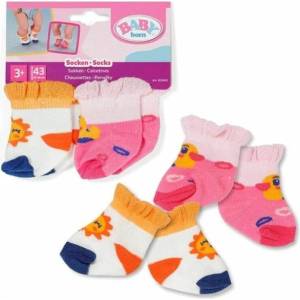 Zapf Creation BABY born Чорапи с шарки (2 чифта), 43 см - розово/бяло (839492)