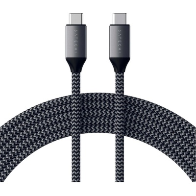 Satechi USB-C to USB-C Charging Cable 100W - USB-C към USB-C кабел за MacBook и устройства с USB-C порт (200 cm) (сив) (ST-TCC2M, ST-TCC2MM)