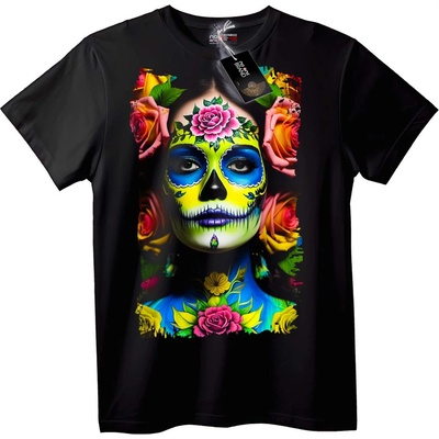 NOONEBRAND Тениска със захарен цветен череп - 3XL, Black
