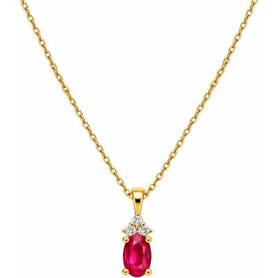 Zlaton Řetízek žluté zlato anker s červeným rubínem a diamanty N22062603457