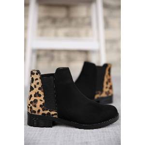 Moda Trend Дамски боти от велур - Черни #298821 (298821_Черно)