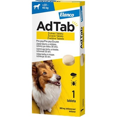 AdTab 900 mg žuvacia tableta pre psov od 22–45 kg 1 kus