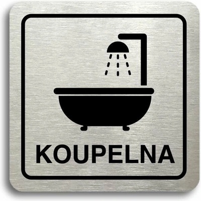 Accept Piktogram "koupelna II" (80 × 80 mm) (stříbrná tabulka - černý tisk)