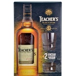 Teacher's ( Тийчърс ) Шотландско уиски Highland Cream 700 мл с 2 чаши