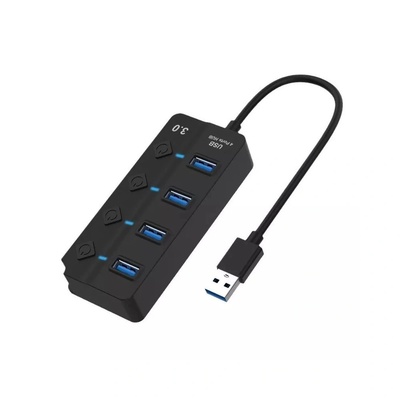 BlackBird USB 3.0 HUB с 4-портов комутатор черен (BH1373) (BH1373) (BH1373)