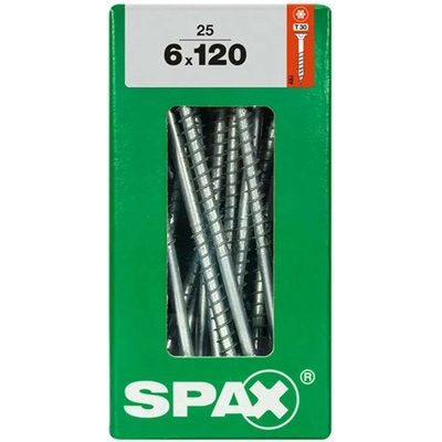 Spax Uni vrut zápust.hlava T-Star+ T30 4CUT část.závit Wirox 6 x 120 mm 25 ks