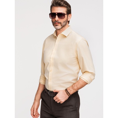 Ombre Clothing Пастелна памучна мъжка риза оксфорд - светло жълта V3 K705 Ombre Clothing Ombre Clothing | Zhalt | МЪЖЕ | S