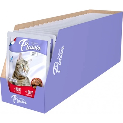 Plaisir Cat hovězí krocan 22 x 100 g
