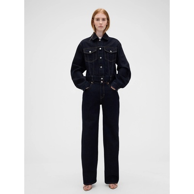 GAP Džínsy High Rise straight Gap × Victoria Beckham Tmavomodrá