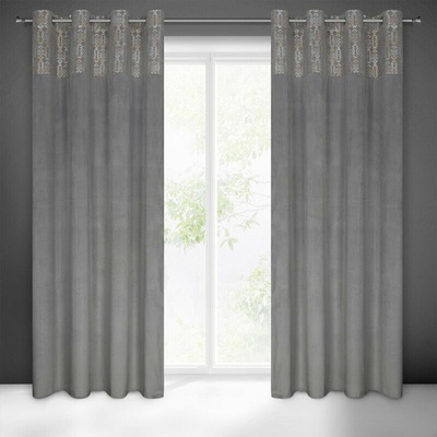 Takoy Záves LIZA zo zamatu s pruhom s lesklou ombré potlačou 140 x 250 cm-HF-402175 | 140 x 250 cm