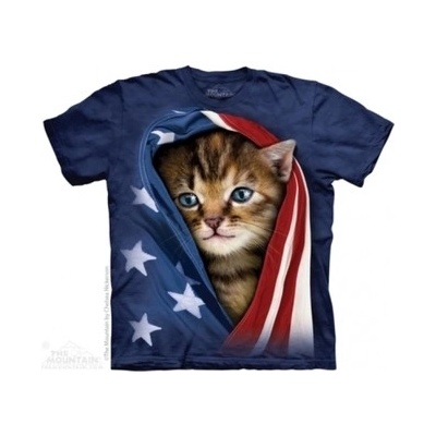 tričko dětské The Mountain Patriotic Kitten modrá