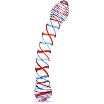 Passion labs Стъклено дилдо с оребрение "glass swirl color" 19 см