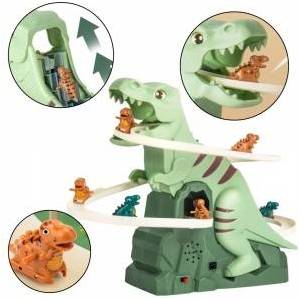 LEAN Toys Track Slide Dinosaur Climb Lights Sounds