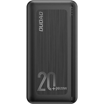 Dudao Външна батерия/power bank Dudao K12PQPLUS, 20 000mAh, 20W, черна, 2xUSB-A и 1xUSB-C, LED индикация, бързо зареждане (K12PQPlus)