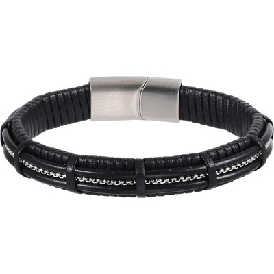 Free Style kožený náramek s chirurgickou ocelí MBSS187